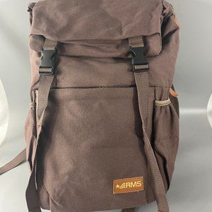 RMS Canvas Backpack with Leather Accents, Brown